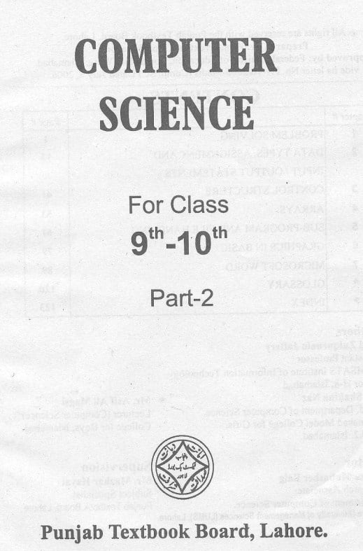 10th Class Computer Science Full Book PDF English Medium (Punjab Education)