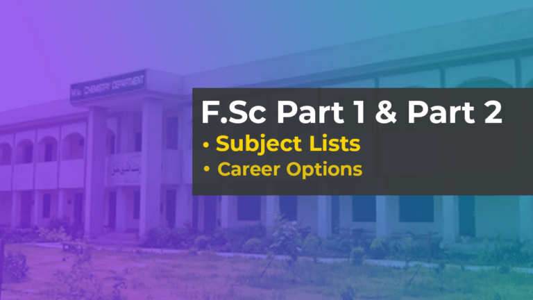 F.Sc Part 1 & Part 2 Class Subjects List In Pakistan